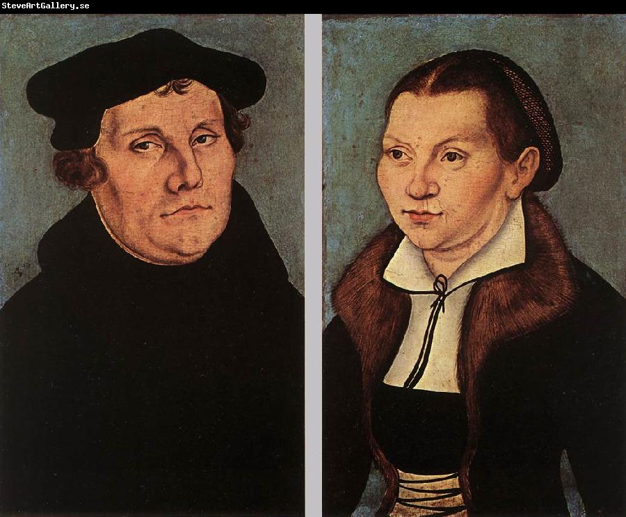 CRANACH, Lucas the Elder Portraits of Martin Luther and Catherine Bore dfg